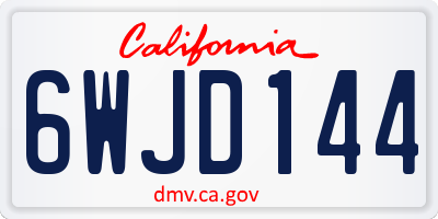 CA license plate 6WJD144