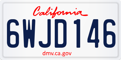 CA license plate 6WJD146