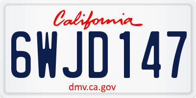 CA license plate 6WJD147