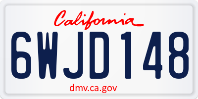CA license plate 6WJD148