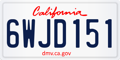 CA license plate 6WJD151