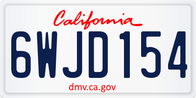 CA license plate 6WJD154