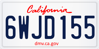 CA license plate 6WJD155