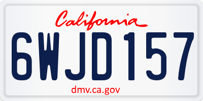 CA license plate 6WJD157