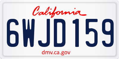CA license plate 6WJD159