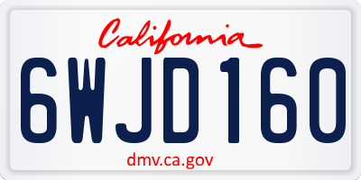 CA license plate 6WJD160