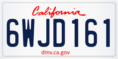 CA license plate 6WJD161
