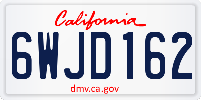 CA license plate 6WJD162