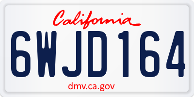 CA license plate 6WJD164