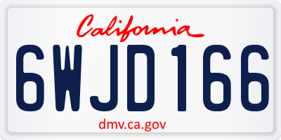 CA license plate 6WJD166