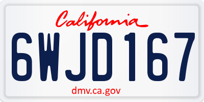 CA license plate 6WJD167