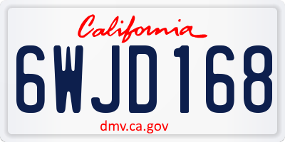 CA license plate 6WJD168