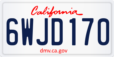 CA license plate 6WJD170