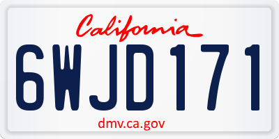 CA license plate 6WJD171