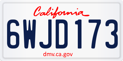 CA license plate 6WJD173