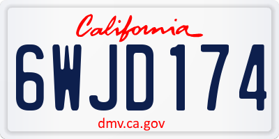 CA license plate 6WJD174