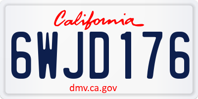 CA license plate 6WJD176
