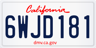 CA license plate 6WJD181