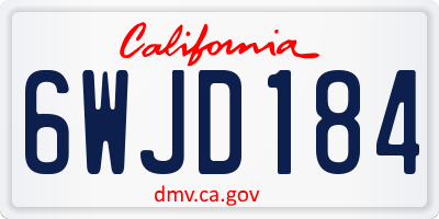 CA license plate 6WJD184