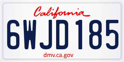 CA license plate 6WJD185