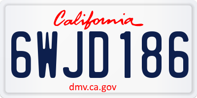 CA license plate 6WJD186