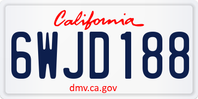 CA license plate 6WJD188