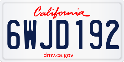 CA license plate 6WJD192