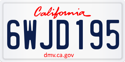 CA license plate 6WJD195