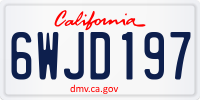 CA license plate 6WJD197