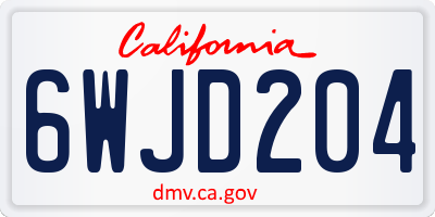 CA license plate 6WJD204
