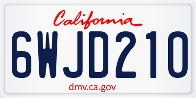 CA license plate 6WJD210