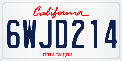 CA license plate 6WJD214