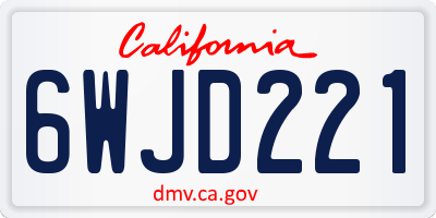 CA license plate 6WJD221