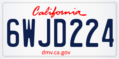CA license plate 6WJD224