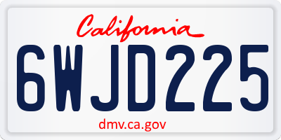 CA license plate 6WJD225