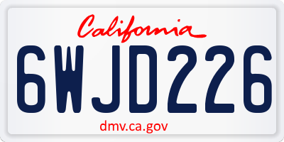 CA license plate 6WJD226