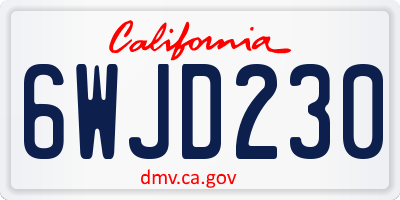 CA license plate 6WJD230
