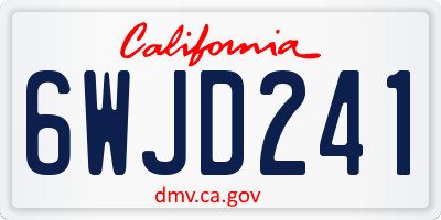 CA license plate 6WJD241