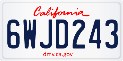 CA license plate 6WJD243
