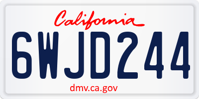 CA license plate 6WJD244