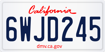 CA license plate 6WJD245