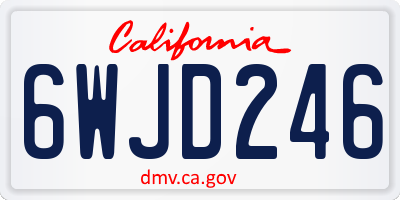 CA license plate 6WJD246