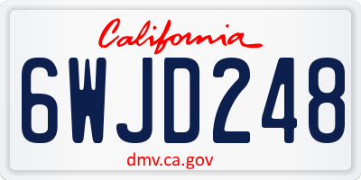 CA license plate 6WJD248