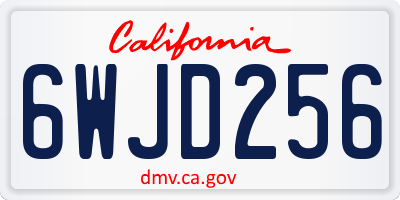 CA license plate 6WJD256