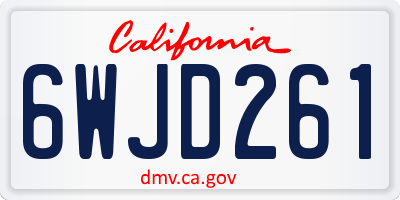 CA license plate 6WJD261