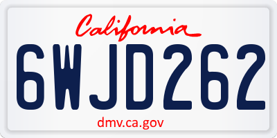 CA license plate 6WJD262