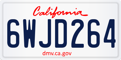 CA license plate 6WJD264