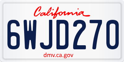 CA license plate 6WJD270