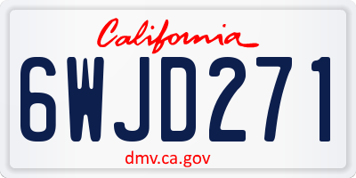 CA license plate 6WJD271