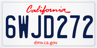 CA license plate 6WJD272